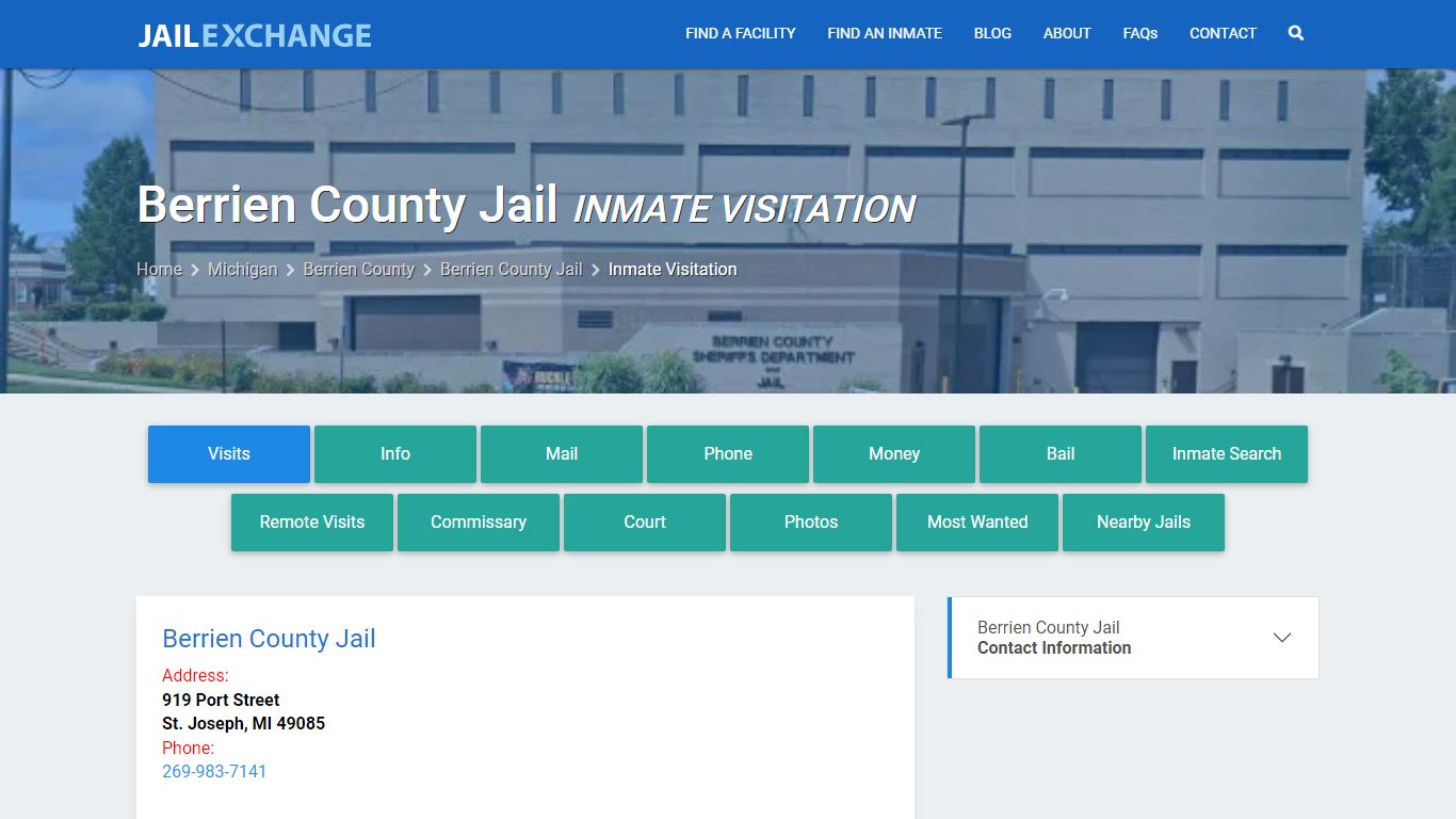 Inmate Visitation - Berrien County Jail, MI - Jail Exchange