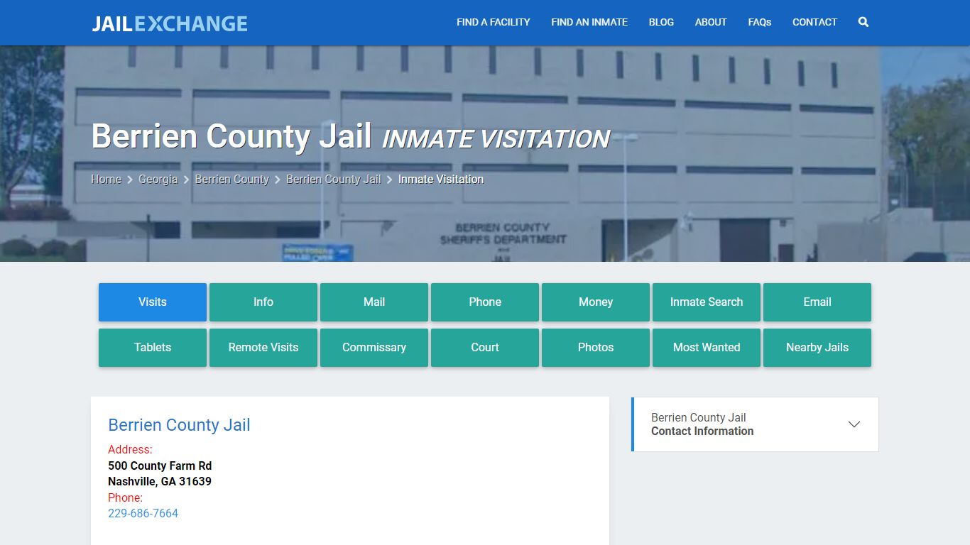 Inmate Visitation - Berrien County Jail, GA - Jail Exchange